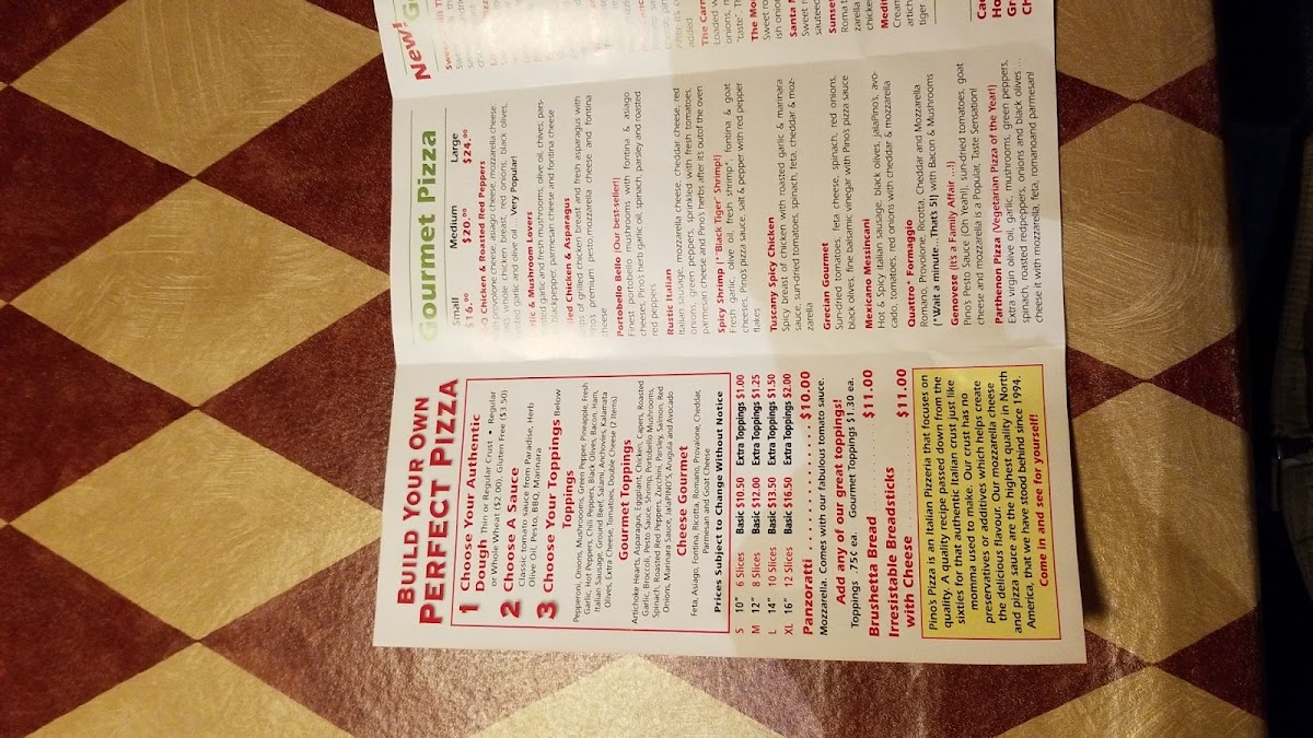 Menu - Pino's Pizza photo 1