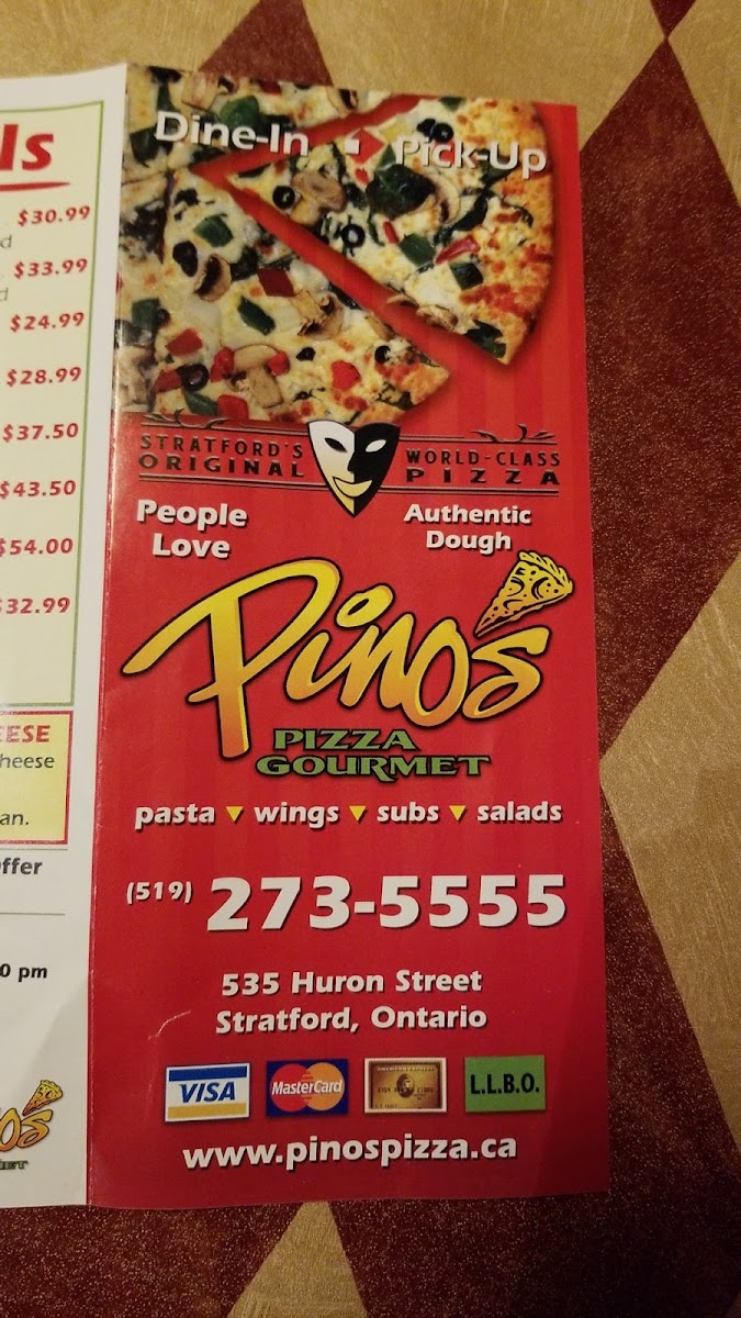 Menu - Pino's Pizza photo 2